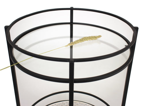 Beistelltisch auf Rollen, Rundregal auf Rollen mit zwei Böden