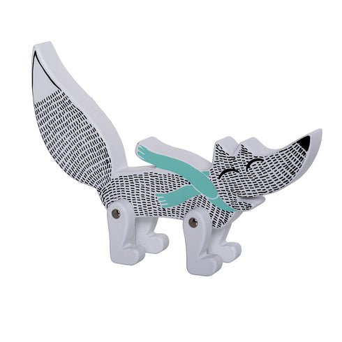 Bloomingville, Holzspielzeug Fuchs, schwarz-weiß