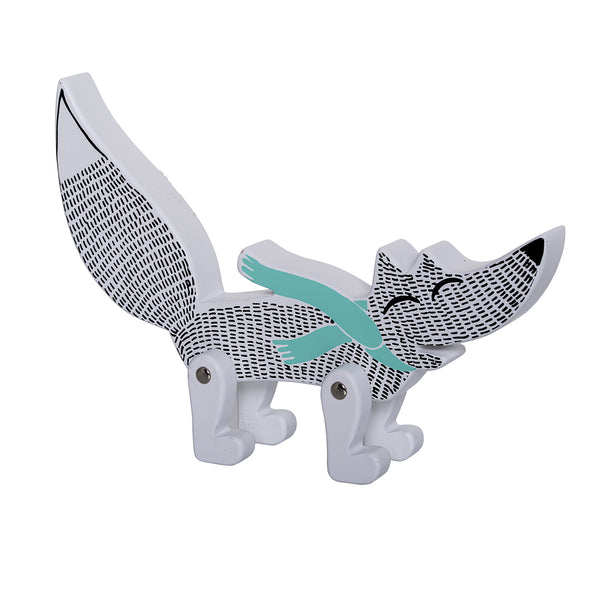 Bloomingville, Holzspielzeug Fuchs, schwarz-weiß