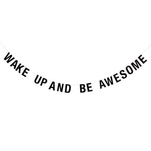 Bloomingville, Statement-Girlande, wake up and be awesome, schwarz