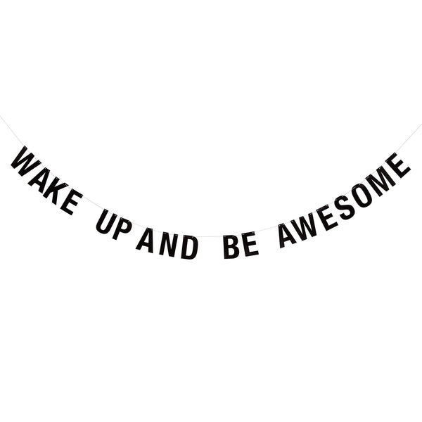 Bloomingville, Statement-Girlande, wake up and be awesome, schwarz